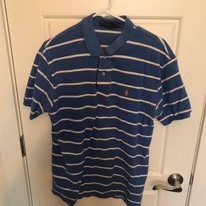 Size L Men’s Blue White Stripe Polo Ralph Lauren